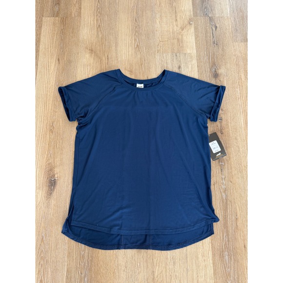 Avia Tops - Avia Activewear Top Women L Blue Cove Short Sleeve Mesh Performance Shirt NEW